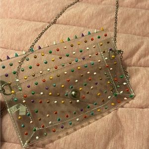 Multi color stud bag